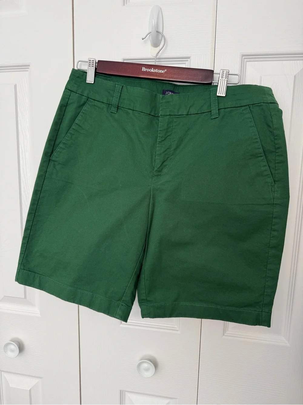 J. Crew Women’s Emerald Green Flat-Front Chino Shorts